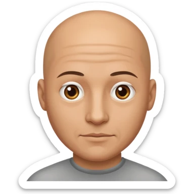 Bald man with no facial hair sticker