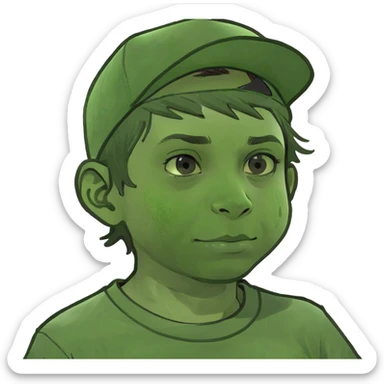 realistic portrait of a boy sticker