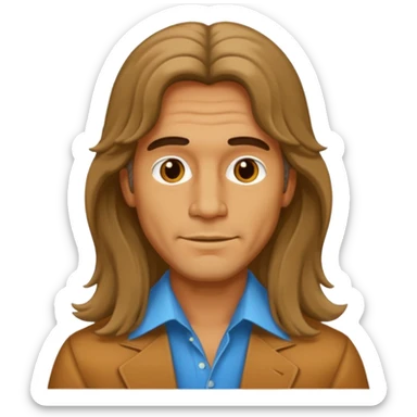 70s 80s men with long hair style  sticker