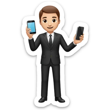 A 3D full body MNC Employee bitmoji talking on mobile with someone sticker