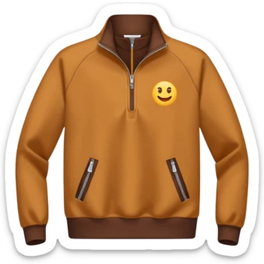 Half zip brown quarter zip sticker