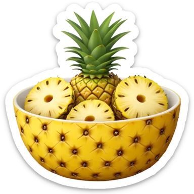 Pineapple slice in a bowl  sticker