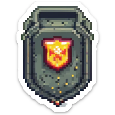Valorant Iron rank icon, pixel art style, minimal sticker