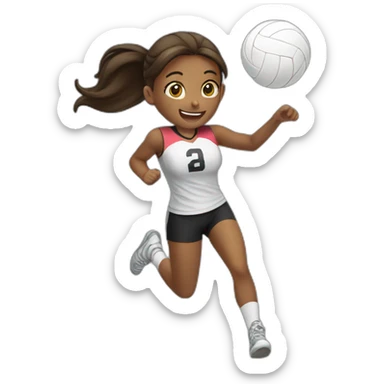 girl,volleyball,jump sticker