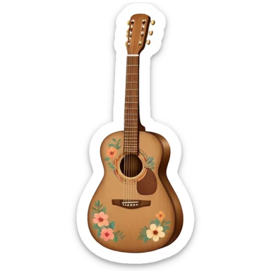 acoustic guitar with delicate indie girl aesthetic sticker
