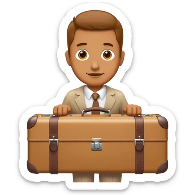 Man with a luggage  sticker