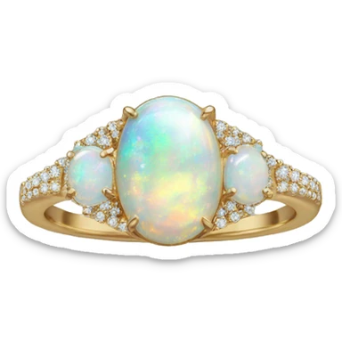 realistic opal ring with tiny diamonds sticker