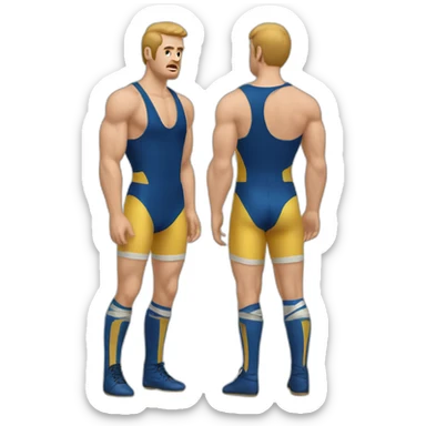 vintage wrestling clothes for white men sticker