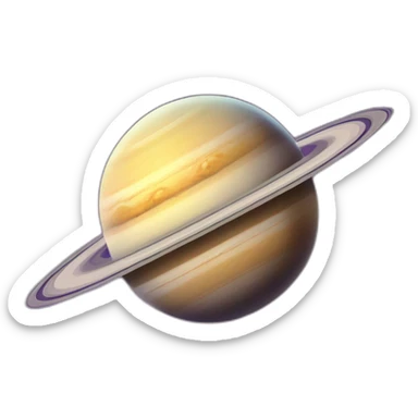 planet Saturn with a cartoon beaming face with smiling eyes sticker