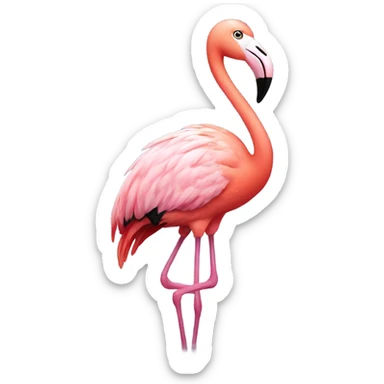 Flamingo wearing a beanie sticker