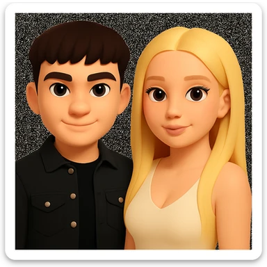 Slightly increase the volume of the upper body of the girl, slightly turn her to face forward, and make the skin color uniform. Maintain the cartoonish 3D style in the edit. sticker