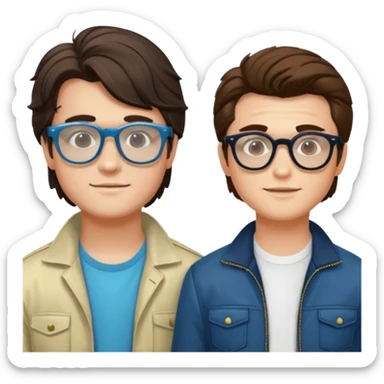 Billy hargrove and Steve harrington and mike in one Photo Wearing Glasses Looking cool and having Aura And yes the Cool glasses  sticker