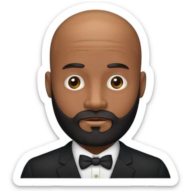 A black gigolo with a full beard and bald head sticker