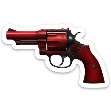 Red rose revolver sticker
