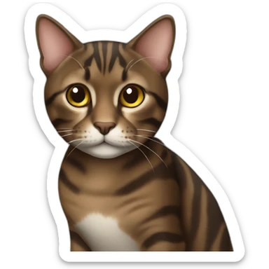dark brown tabby cat sticker