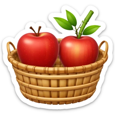  bamboo-basket apple sticker