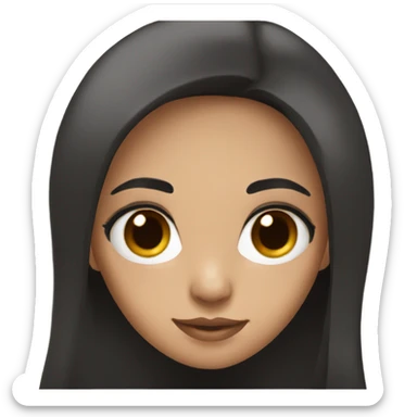 Pretty girl with brown eyes and black long hair sticker