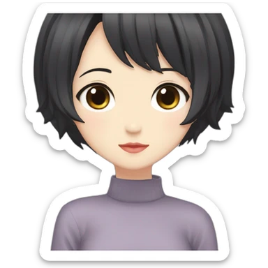 Ayame Kato（Girl・Short Hair・Black Hair） sticker