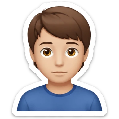 boy with brown hair and brown eyes short hair  sticker