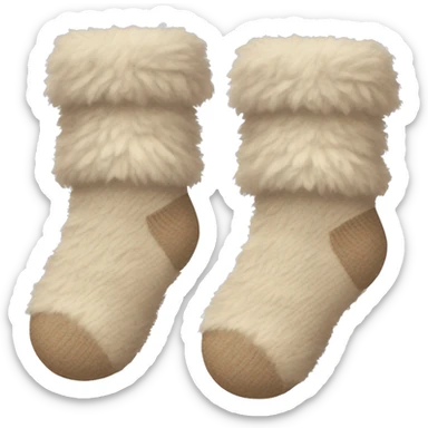 Beige fluffy socks sticker