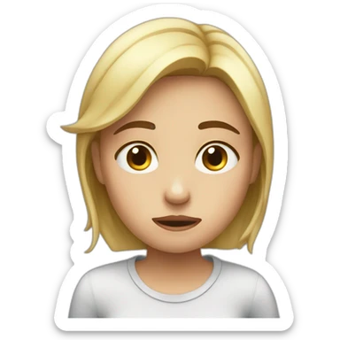 a girl dreading and having existential crisis sticker