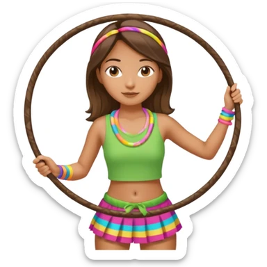 hula hoop at girl one arm sticker