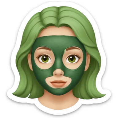 girl with clay face mask on sticker