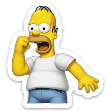 homero simpsons golpeando sticker