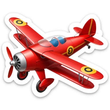 Red bi plane sticker