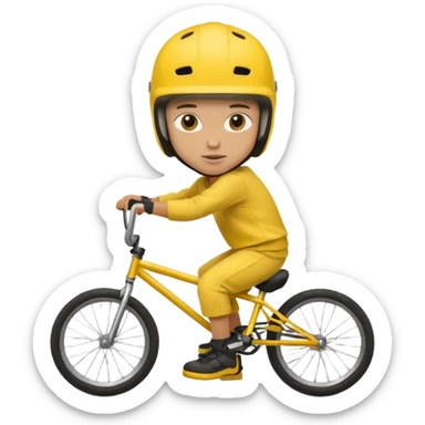 BMX rider yellow man with helmets sticker