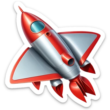 1950s retro rocket ship with fins sticker