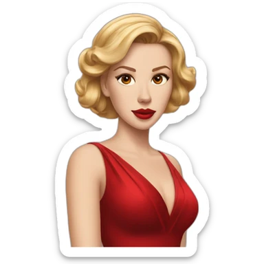 Scarlett johansson in red gala dress sticker