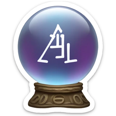 Crystal ball showing hieroglyphic letters sticker