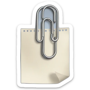 paper clip with 2 paper sheets sticker