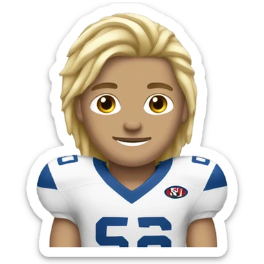 cool football player blond hair sticker