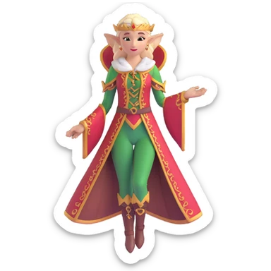 graceful female elf with ornate clothing, beautiful features, elegant pose sticker