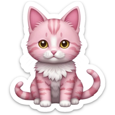 full body of baby American Wirehair pink cat  sticker