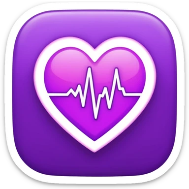 heart pules tech with the pules symbol in the middle, make the hart purle sticker