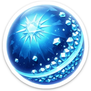 blue planet, Crystal Planet, surface covered in glowing crystals with lots of dust sticker