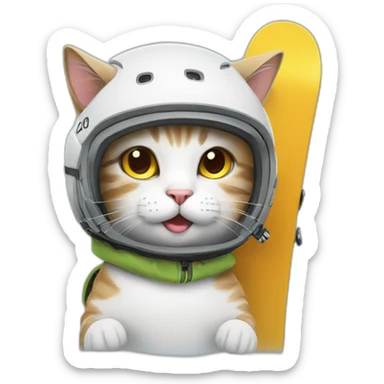snowboard cat sticker