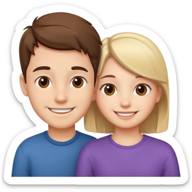 Boy and girl together close relationship cute sticker