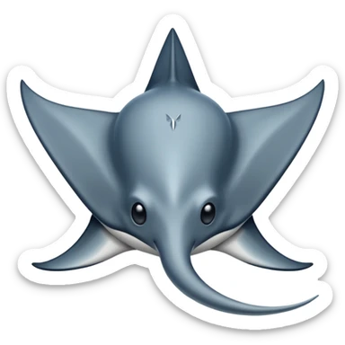 Stingray outline black white sticker