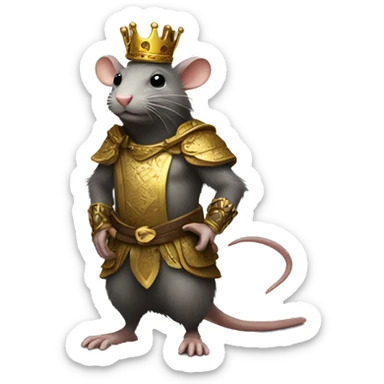rat king standing sticker