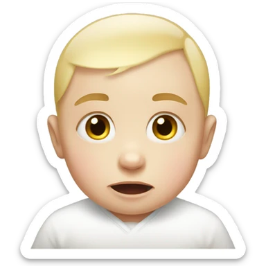 white baby is crying sticker