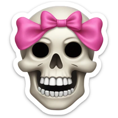Skull with a pink bow sticker