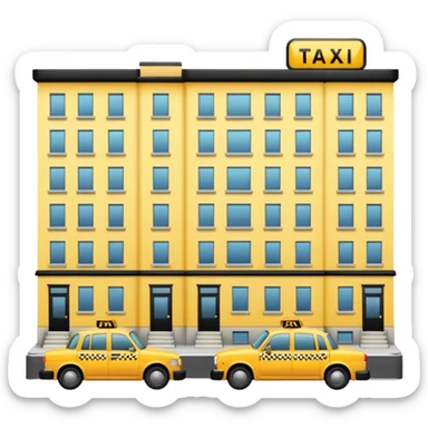 apartment building with taxi sticker