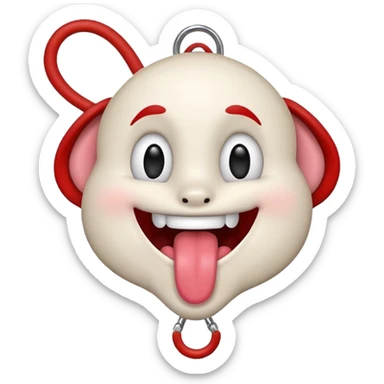 IOS heart eyes face with tongue out on leash sticker
