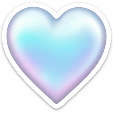 White iridescent heart sticker