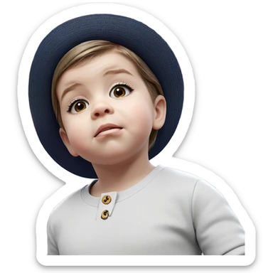 girl with hat and flower sticker