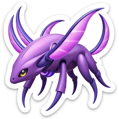 Abstract Genesect-Lunala-ET-hybrid-fantasy-creature sticker